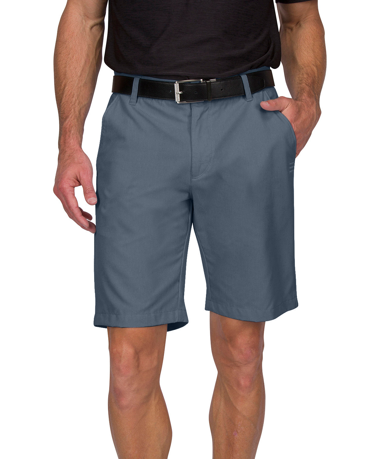 Mens Dry Fit Golf Shorts - Quick Dry Casual Chinos w/Elastic Waist, 10