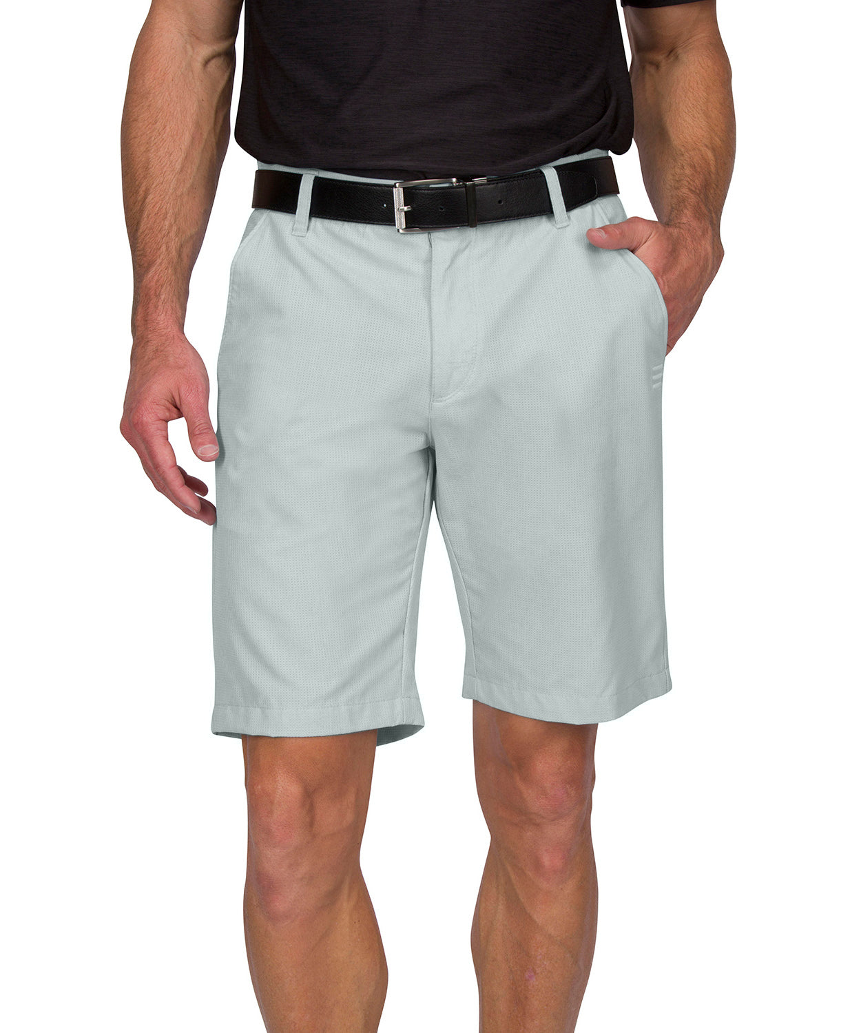 Mens Dry Fit Golf Shorts - Quick Dry Casual Chinos w/Elastic Waist, 10