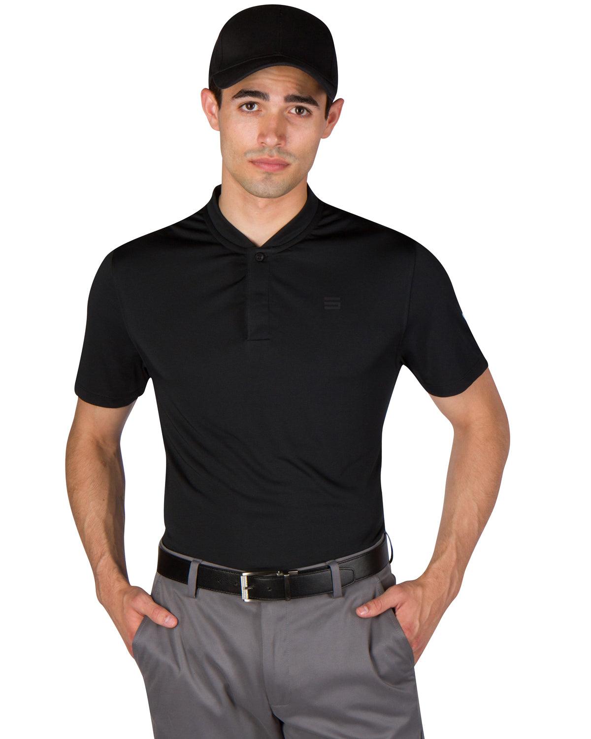 Collarless golf polo hotsell