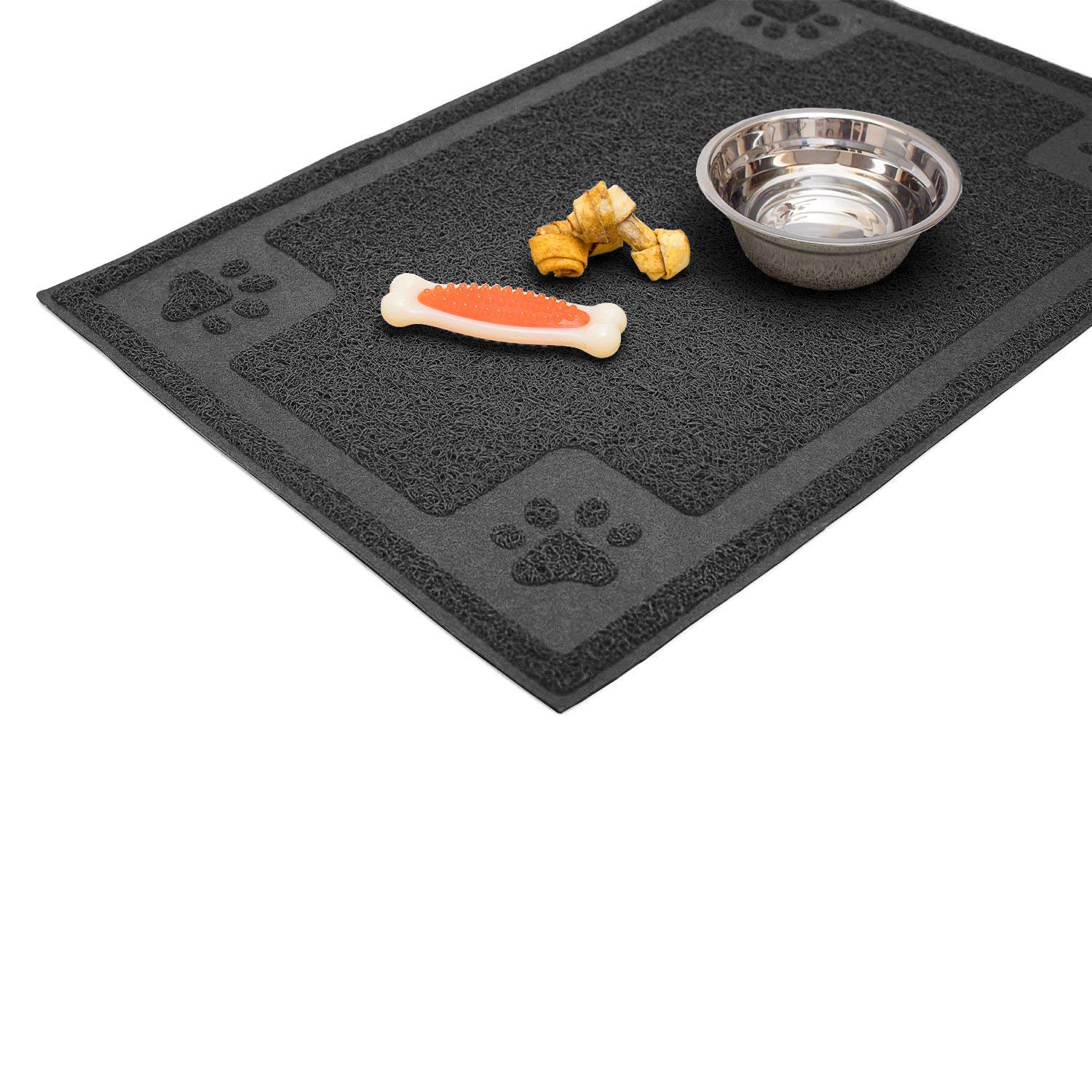 Dog Bowl Mat for Cat and Dog Bowls Silicone Non Slip Absorbent Waterproof Dog Food Mat Easy to Clean Unique Paw Design