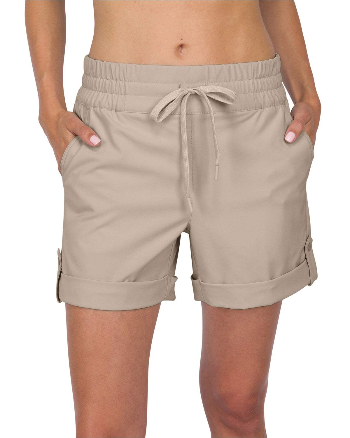 Three Sixty Six Womens Golf Shorts - 5” Inseam, Quick Dry Active Shorts  w/Pockets, Adjustable Drawstring & Stretchy Waistband