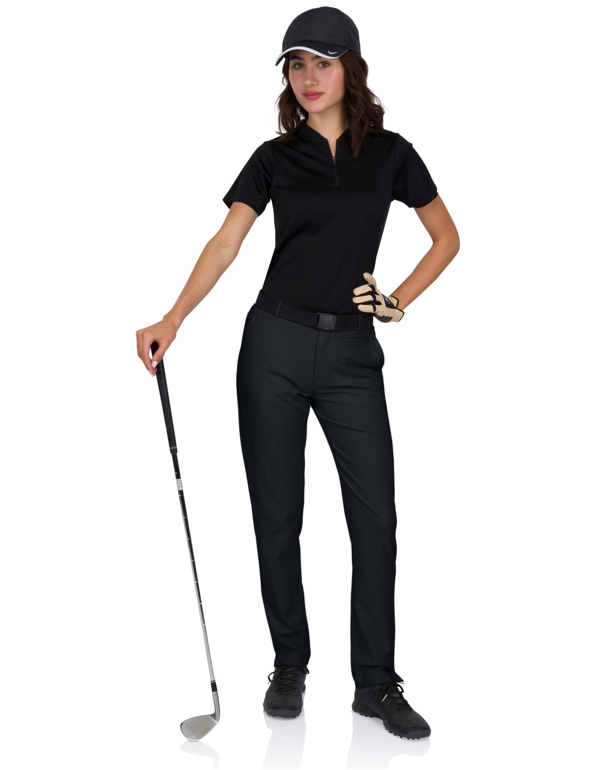 Women Golf Pants Split Pant Legs Slim Elastic Trousers Quick